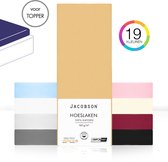 Jacobson - Hoeslaken Topper – 100% Jersey Katoen – 200x200 cm – Beige