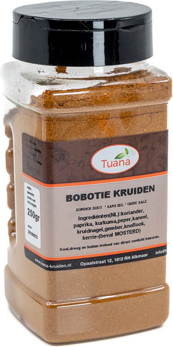 Goedkoopste Tuana Kruiden - Bobotie Kruidenmix - Strooibus 150 Gram - Kruiden Zonder Zout - MP-B-0012