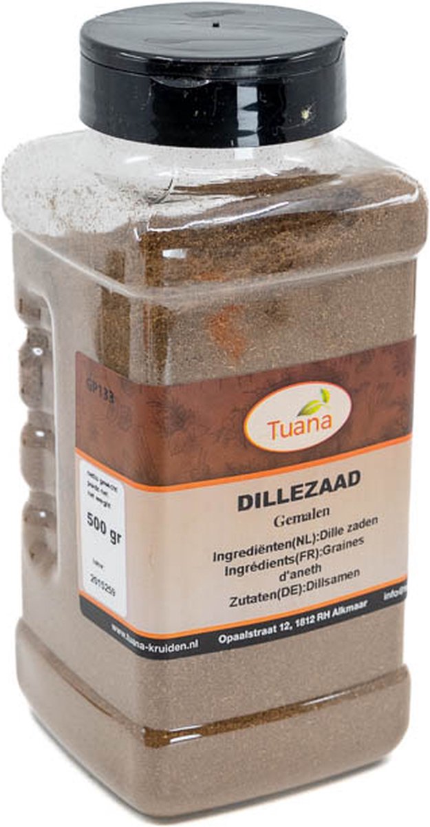 Goedkoopste Tuana Kruiden - Dille Zaad Gemalen - Strooibus 500 Gram - Kruiden Zonder Zout - NP022