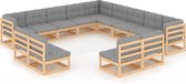 vidaXL-13-delige-Loungeset-met-kussens-massief-grenenhout