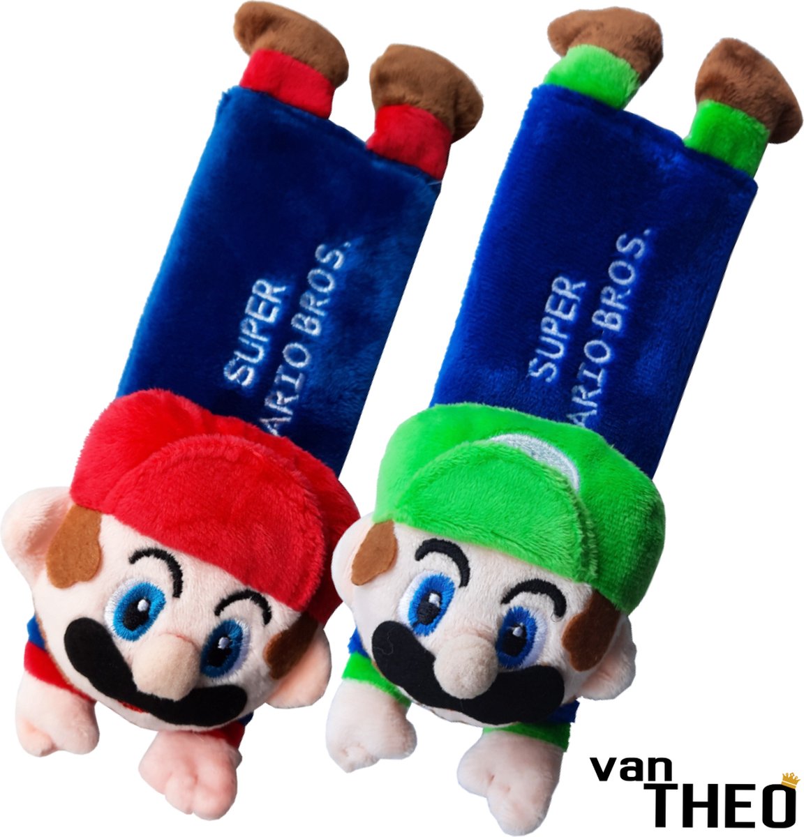 Mario & Luigi Set– Gordelhoes – Gordelbeschermer – Gordelkussen – Autostoel – Auto Accessoires – Kinderen – Knuffel