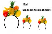 3x Diadeem tropical fruit - Summertime fun thema feest festival fruit toetje fun tropisch