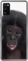 Geschikt voor Samsung Galaxy A41 hoesje - Aap - Chimpansee - Portret - Kinderen - Jongens - Meisjes - Siliconen Telefoonhoesje