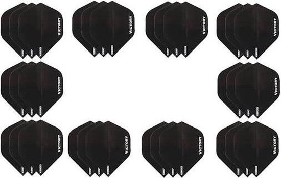 10 sets (30 stuks) Super Sterke Zwarte Poly XS100 - flights - dart flights
