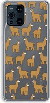 Case Company® - Hoesje geschikt voor OPPO Find X3 Pro hoesje - Alpacas - Soft Cover Telefoonhoesje - Bescherming aan alle Kanten en Schermrand