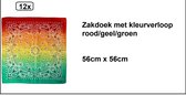 12x Zakdoek spectrum rood/geel/groen 56cm x 56cm - Zakdoeken boeren zakdoek bandana kraag thema feest limburg fun