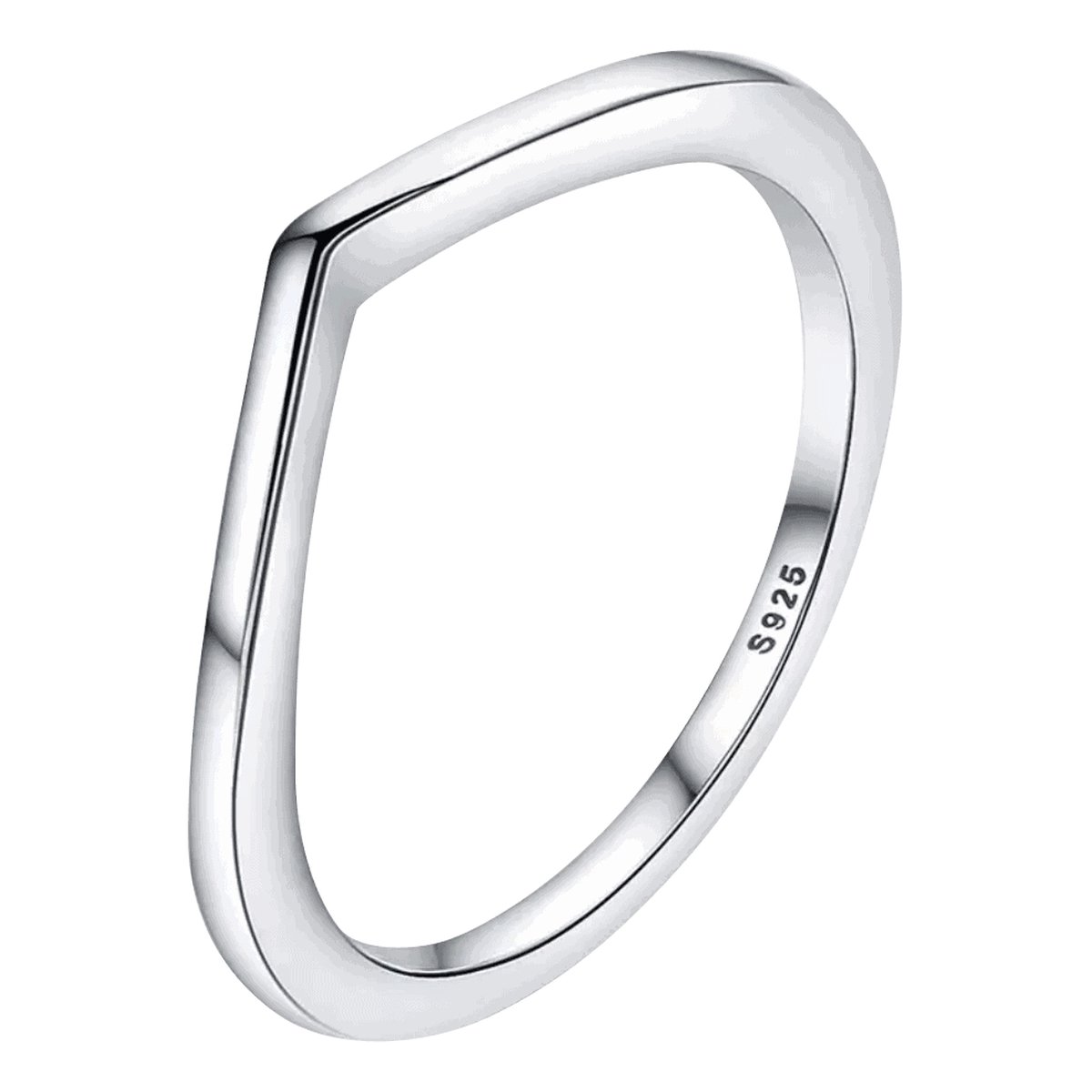 Tracelet - Zilveren Ringen - Ring V-vorm Zilver | Stapelbaar | 925 Sterling Zilver - 925 Keurmerk Stempel - 925 Zilver Certificaat - In Leuke Cadeauverpakking