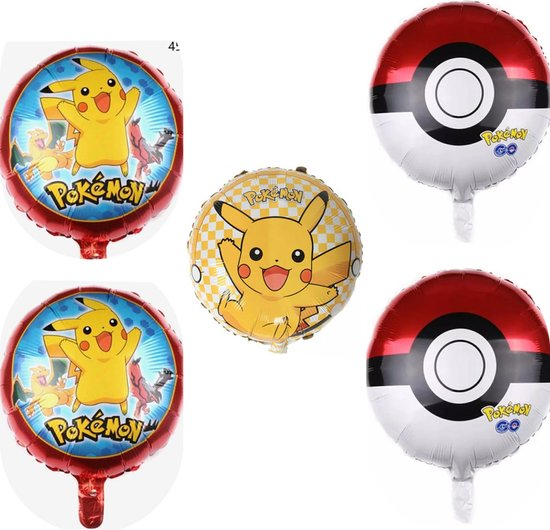 Pokemon ballonnen set pikachu-Versiering - Thema feest 5 delig