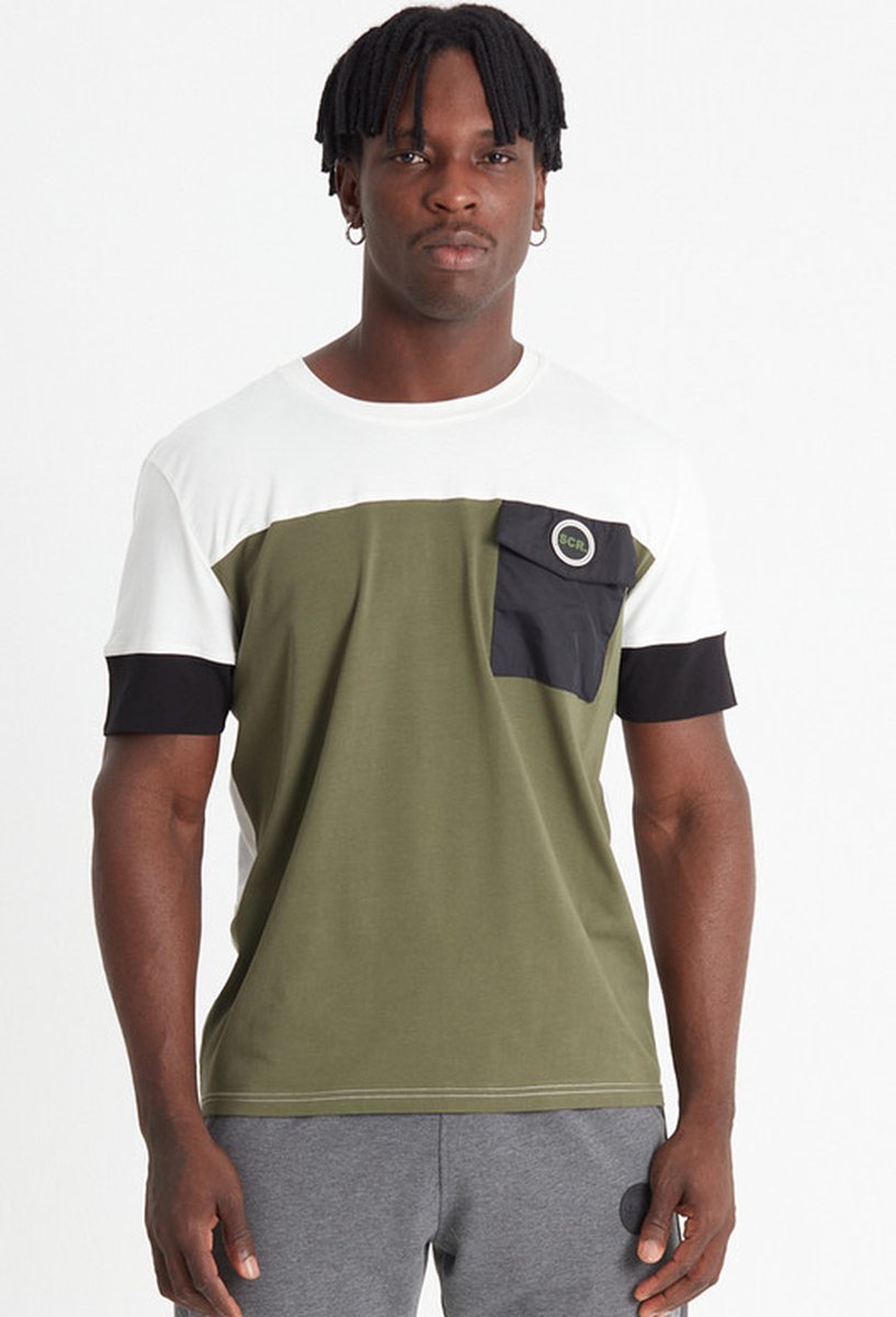 SCR. Giro T-shirt Heren - T-shirt met Ronde Hals en Borstzak - Regular fit