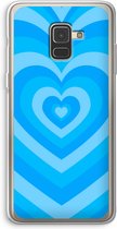 Case Company® - Hoesje geschikt voor Samsung Galaxy A8 (2018) hoesje - Hart Blauw - Soft Cover Telefoonhoesje - Bescherming aan alle Kanten en Schermrand