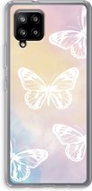 Case Company® - Hoesje geschikt voor Samsung Galaxy A42 5G hoesje - White butterfly - Soft Cover Telefoonhoesje - Bescherming aan alle Kanten en Schermrand