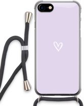 Case Company® - Hoesje met koord geschikt voor iPhone SE 2020 hoesje met Koord - Klein hartje paars - Telefoonhoesje met Zwart Koord - Extra Bescherming aan alle Kanten en Over de Schermrand