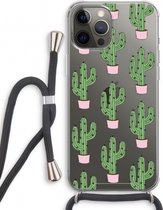 Case Company® - Hoesje met koord geschikt voor iPhone 12 Pro hoesje met Koord - Cactus Lover - Telefoonhoesje met Zwart Koord - Extra Bescherming aan alle Kanten en Over de Schermrand