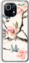 Case Company® - Hoesje geschikt voor Xiaomi Mi 11 hoesje - Japanse bloemen - Soft Cover Telefoonhoesje - Bescherming aan alle Kanten en Schermrand