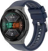 Siliconen Smartwatch bandje - Geschikt voor Huawei Watch GT 2e siliconen bandje - donkerblauw - Strap-it Horlogeband / Polsband / Armband - GT2E