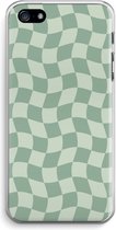 Case Company® - Hoesje geschikt voor iPhone 5 / 5S / SE (2016) hoesje - Grid Groen - Soft Cover Telefoonhoesje - Bescherming aan alle Kanten en Schermrand