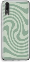 Case Company® - Hoesje geschikt voor Huawei P20 hoesje - Swirl Groen - Soft Cover Telefoonhoesje - Bescherming aan alle Kanten en Schermrand