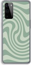 Case Company® - Hoesje geschikt voor OnePlus 9 Pro hoesje - Swirl Groen - Soft Cover Telefoonhoesje - Bescherming aan alle Kanten en Schermrand