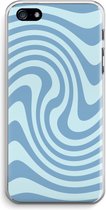 Case Company® - Hoesje geschikt voor iPhone 5 / 5S / SE (2016) hoesje - Swirl Blauw - Soft Cover Telefoonhoesje - Bescherming aan alle Kanten en Schermrand