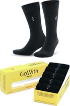 GoWith-5 paar-bamboe sokken-jurk sokken-hardloop sokken-naadloze sokken-cadeau sokken-kleur zwart-maat 40-44