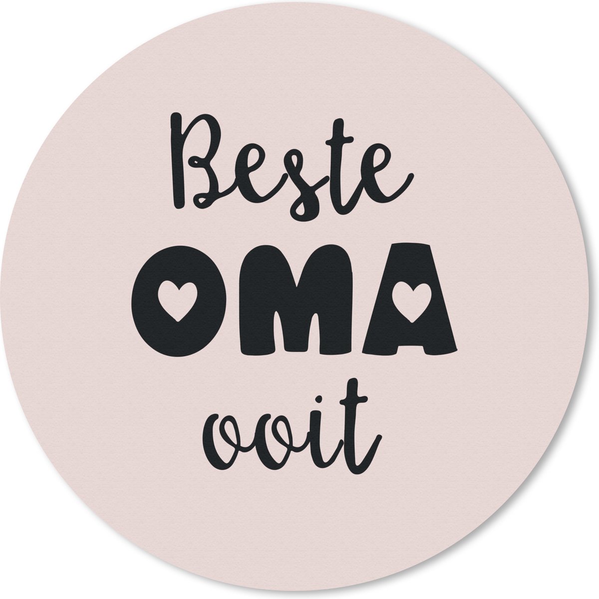 Muismat rond 40x40 cm - Mousepad Quotes - Oma - Beste oma ooit - Spreuken - Ronde muismatten
