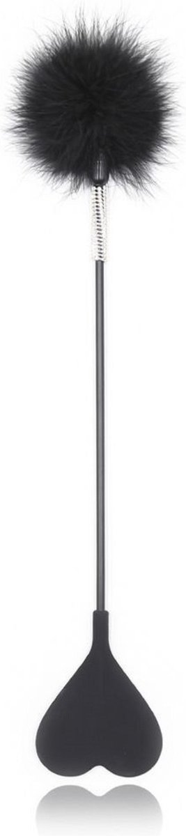 Smart Moves - Rijzweep met Hart en Veren Kietelaar - 53 cm - Zwart