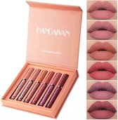 Handaiyan liquid lipsticks Set B - Set van 6 - Matte lippenstift - Nude - Waterproof - Make up set - Geschenkset - Giftset - Lipgloss - Lipstick