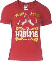 Fluory Mongkon Muay Thai Fighter T-Shirt Rood maat XXXL