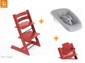 Stokke tripp trapp kinderstoel - Warm red + newbornset +  babyset!!