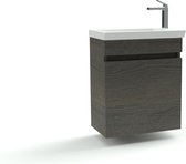 Serie Ivreo - Meubles de salle de bain / Meubles de toilette - 45x28x55 cm - Grain de bois Grijs - MDF - Moderne