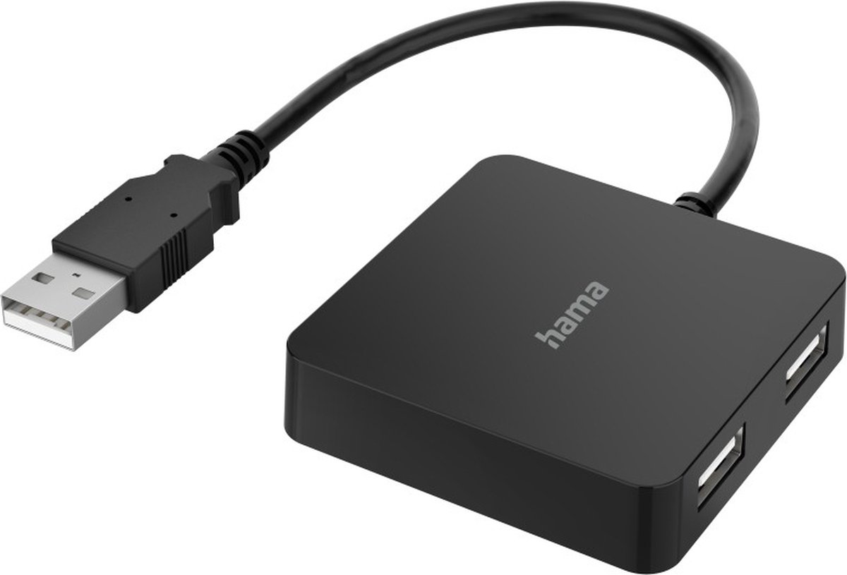 Hama USB Hub, 4 Ports, USB 2.0, 480 Mbit/s