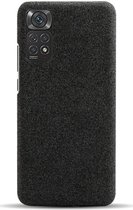 Xiaomi Redmi Note 11 / 11S Hoesje met Stoffen Afwerking Zwart