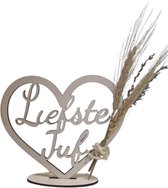 LBM Lieve juf afscheidscadeau - Decoratie - Hartvorm met droogbloemen