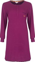 Tenderness Dames Nachthemd - Polo Sluiting - Katoen - Paars - Maat M