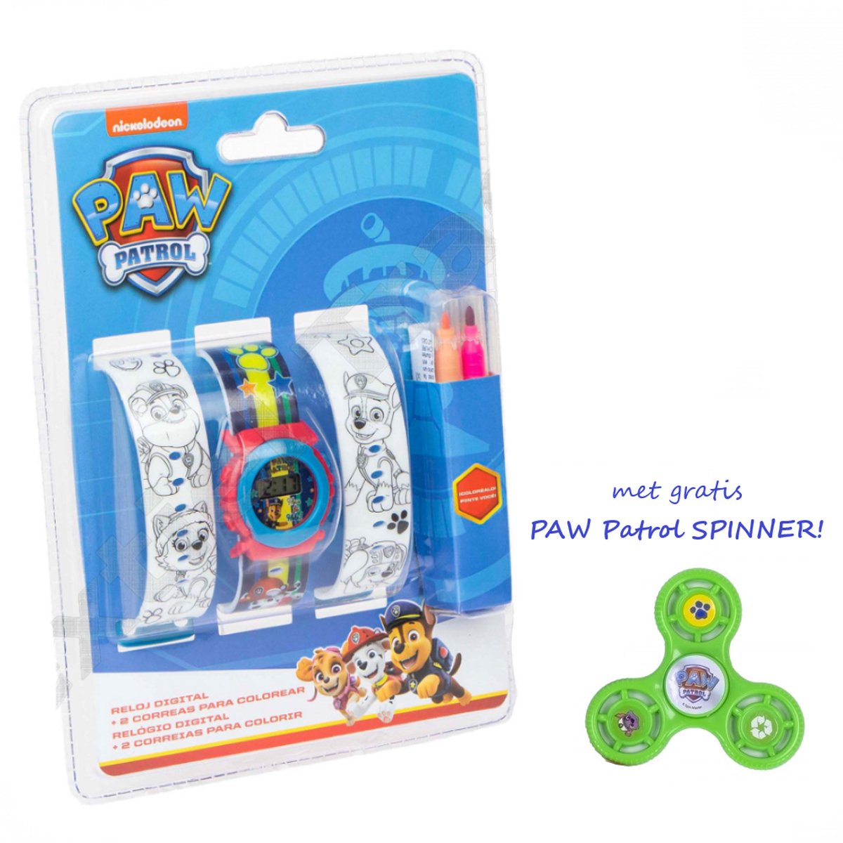 PAW Patrol Inkleubaar Horloge - Inclusief Stiften | Nu met gratis PAW Patrol Spinner!