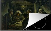 KitchenYeah® Inductie beschermer 78x52 cm - De Aardappeleters - Vincent van Gogh - Kookplaataccessoires - Afdekplaat voor kookplaat - Inductiebeschermer - Inductiemat - Inductieplaat mat