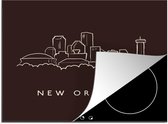 KitchenYeah® Inductie beschermer 65x52 cm - Een illustratie van de stad New Orleans in lijnen - Kookplaataccessoires - Afdekplaat voor kookplaat - Inductiebeschermer - Inductiemat - Inductieplaat mat