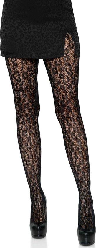 Leopard net tights