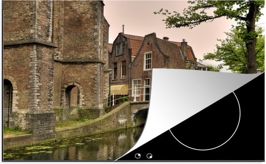 KitchenYeah® Inductie beschermer 78x52 cm - Brug - Water - Delft - Kookplaataccessoires - Afdekplaat voor kookplaat - Inductiebeschermer - Inductiemat - Inductieplaat mat