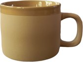 Floz Design tasse à café mug à thé - jaune ocre - mugs en faïence - combinaison brillant et mat - lot de 2 - commerce équitable