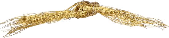 Gouden glitterdraad samengeknoopt tot een decoratieve tros.