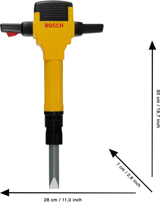 Klein Toys Bosch speelgoeddrillboor - 28x7x50 cm - incl. beweging-, licht- en geluidseffecten - geel - Klein