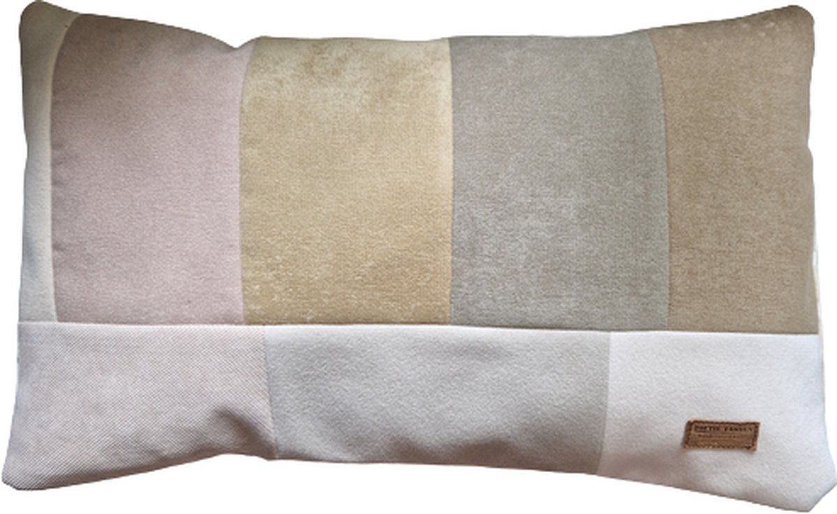 Toetie & Zo - Kussen - Beige - Patchwork - Handgemaakt - 60x40