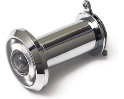 Dulimex DRS 160B Deurspion / 160° / Ø 12 mm / deurdikte 35-56 mm / incl. afsluitklepje / massief messing verchroomd (per stuk)
