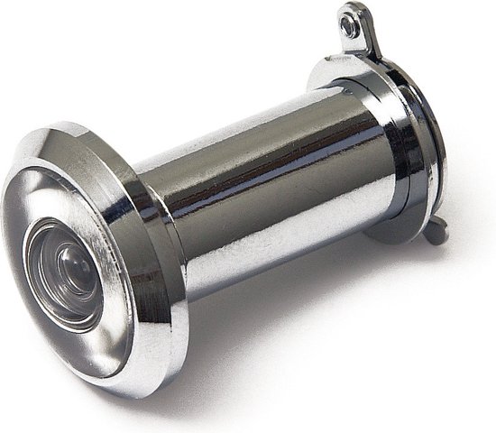 Messing deurspion met inkijkbescherming, 220° groothoek, optische glazen lenzen, boorgat diameter 16 mm, messing spion met gatboor met boor, instelbare lengte, deurspion voor 35-60 mm dikke deuren