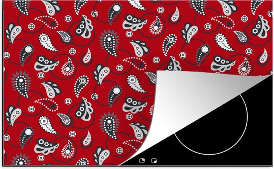 Foto: Kitchenyeah inductie beschermer 76x51 5 cm bandana flora retro design kookplaataccessoires afdekplaat voor kookplaat inductiebeschermer inductiemat inductieplaat mat