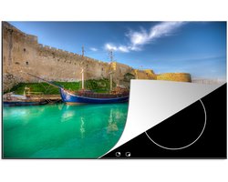 KitchenYeah® Inductie beschermer 76x51.5 cm - De oude haven van Paphos op Cyprus - Kookplaataccessoires - Afdekplaat voor kookplaat - Inductiebeschermer - Inductiemat - Inductieplaat mat