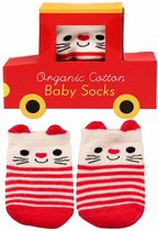 Baby sokjes - Baby sokken rode kat - cadeau - kraamcadeau - geboren
