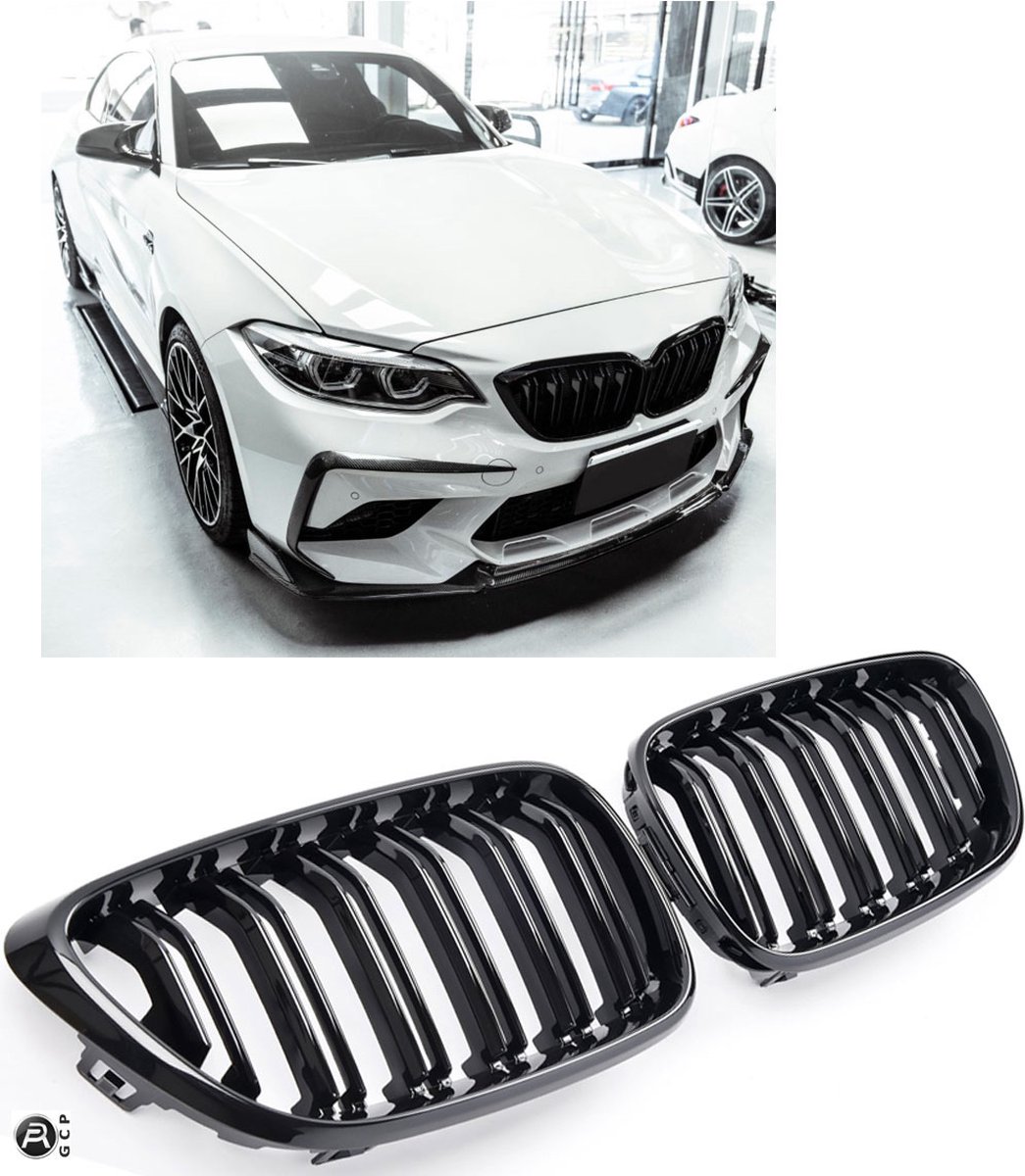 Nieren Kühlergrill Sport Schwarz Hochglanz für BMW F22 F23 M Paket