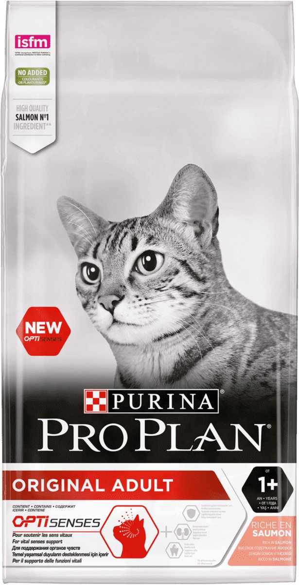 Pro Plan PRO PLAN® - Kattenvoer voor Volwassen Kat - OPTISENSES - Original Adult Kat - Rijk in Zalm - 3 kg